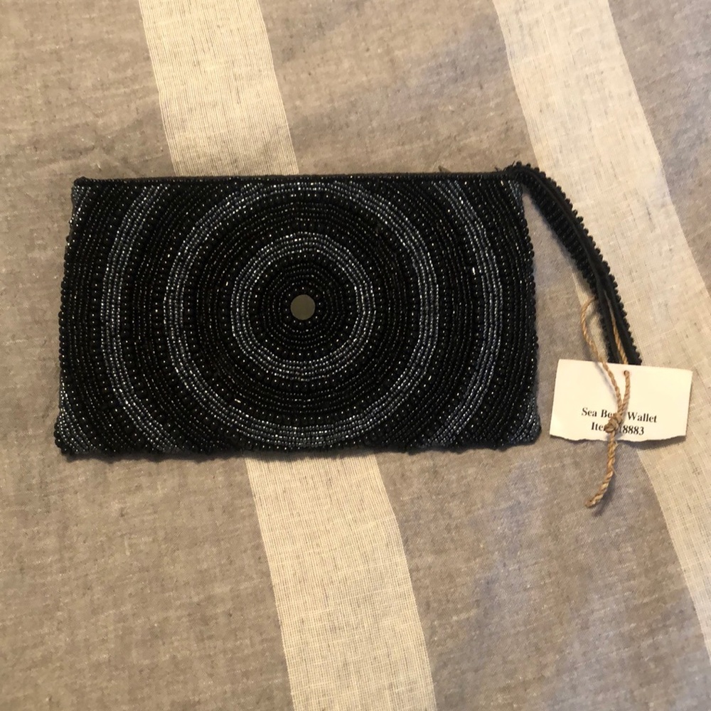 Black Seed Bead Wallet